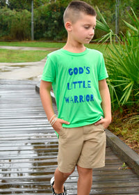 God's Little Warrior Tee Neon Green